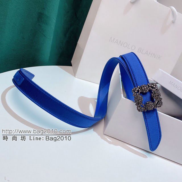 馬諾洛新品女士皮帶 Manolo Blahnik真絲面配牛皮底腰帶  jjp1070